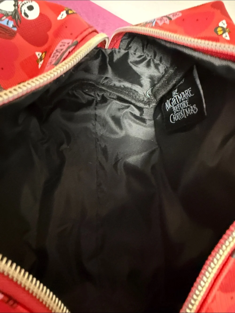 The Nightmare Before Christmas 'Love You To Death' Red Cosmetic Bag NWT